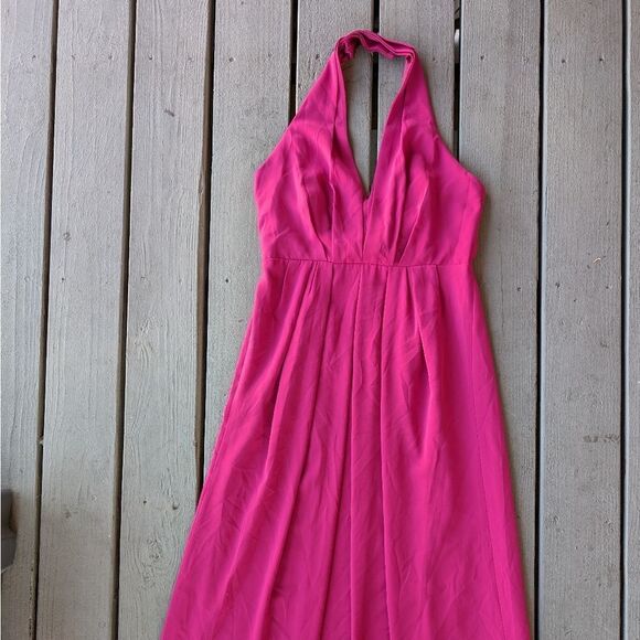 NWT Anthropologie Jill‎ Stuart Fuchsia Rasa Halter Maxi Dress Size 10 Black Tie - Picture 2 of 7